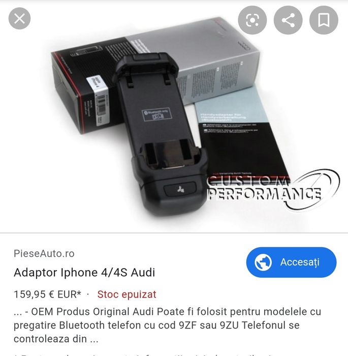 Adaptor iphone 4/4s Audi