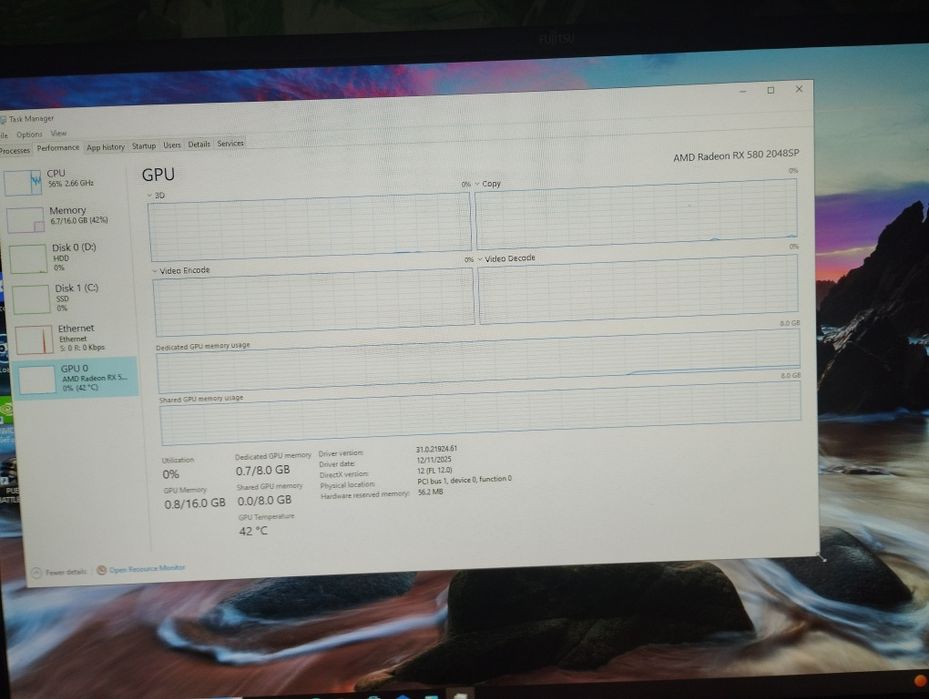 AMD RX580 2048p 8GB