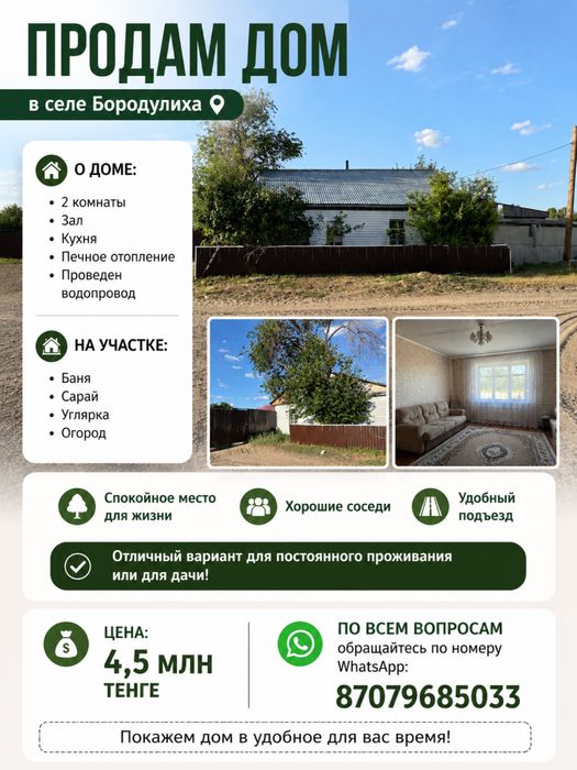 Продам дом село Бородулиха