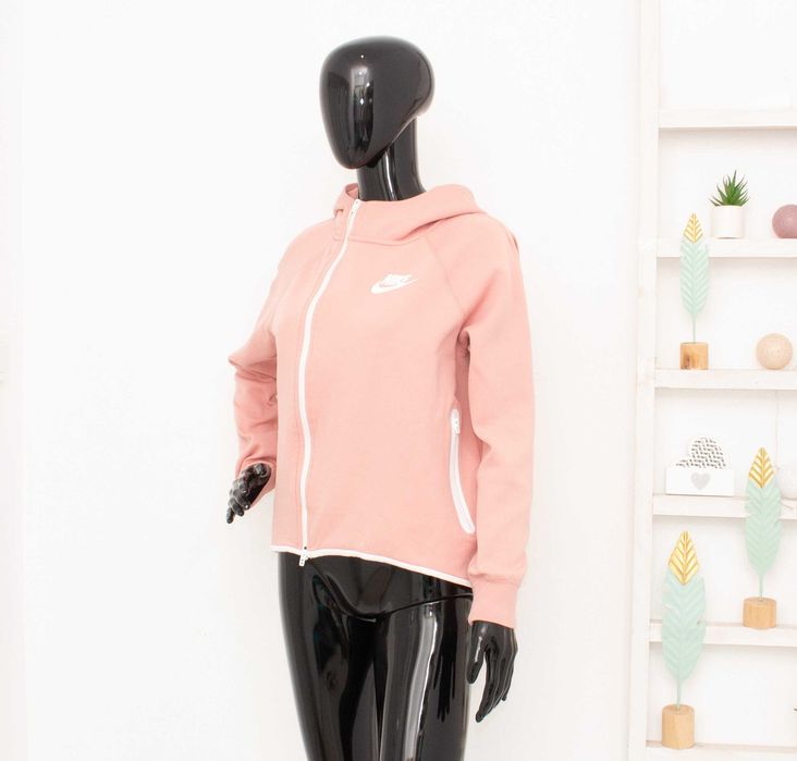 Nike Tech Fleece дамско яке суичър с качулка асиметричен цип овърсайз S