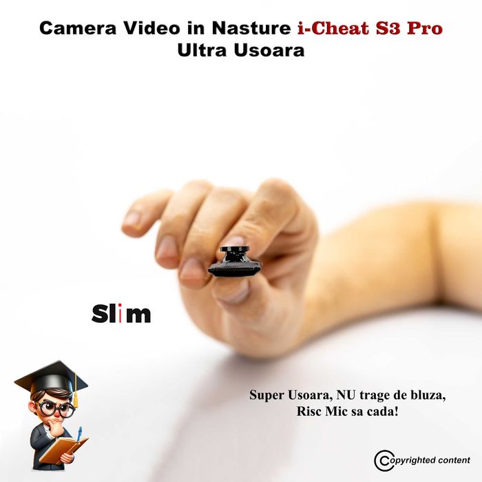Casca de copiat cu Camera Video in nasture cu Autofocus i-Cheat S3 PRO
