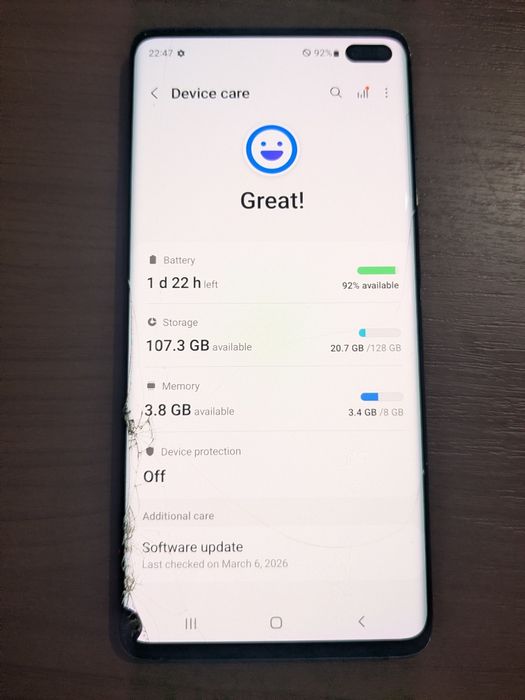 Samsung Galaxy S10+  display spart