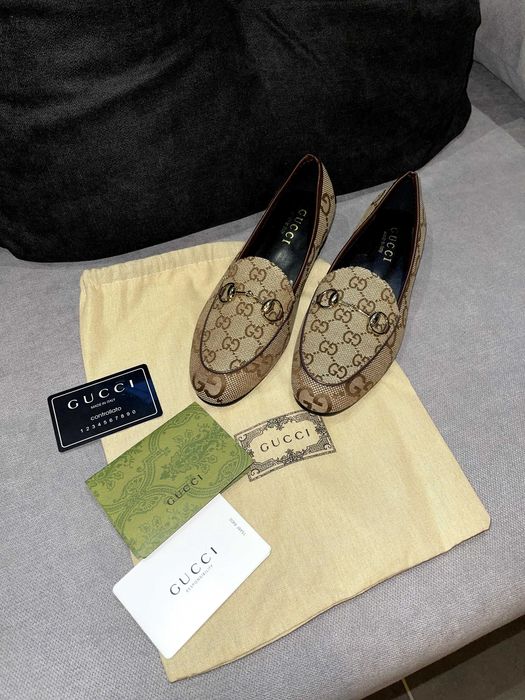 гучи gucci обувки равни мокасини еспадрили пантофки бежови кафяви топ