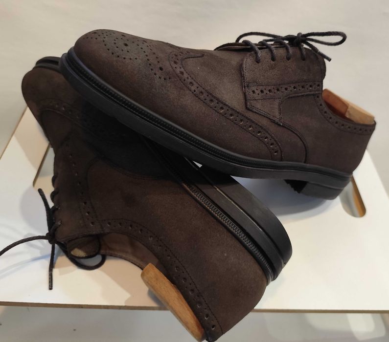 Pantofi derby 45.5 46 brogue Salamander NOI piele naturala moale