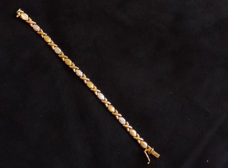 Италианска златна гривна ,17 см ,585/14к.