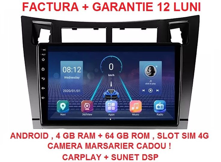 Navigatie Toyota Yaris ( 2005 - 2019 ) 4GB Camera Marsarier Garantie