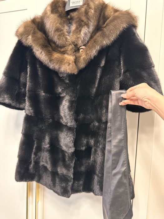 норковая шуба с соболем