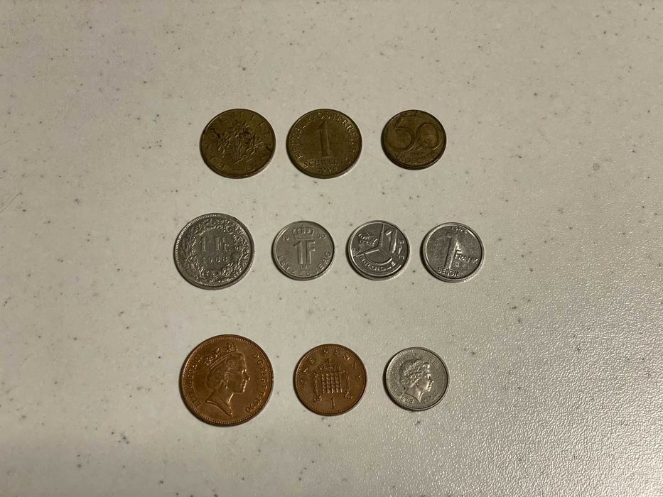 Стари монети от САЩ, Германия, Австрия, Белгия, Великобритания