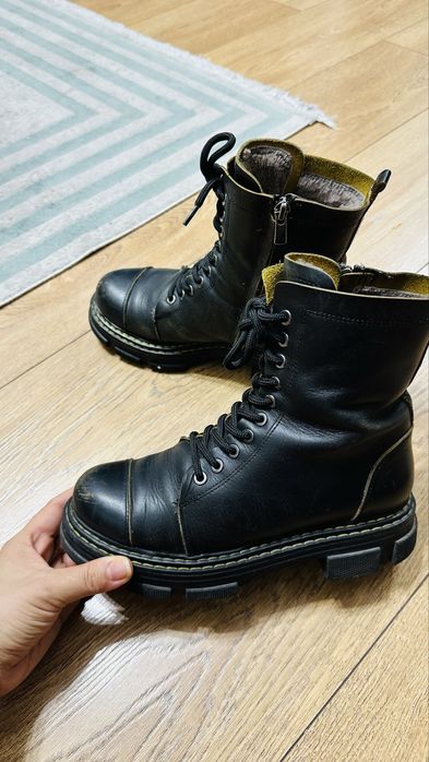 Зимние ботинки кожаные