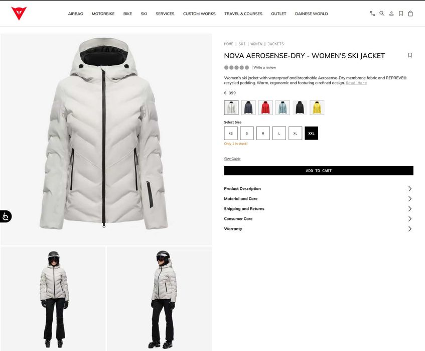 Dainese Nova Aerosense 20k, S/M/L/XL, ново, оригинално дамско ски яке