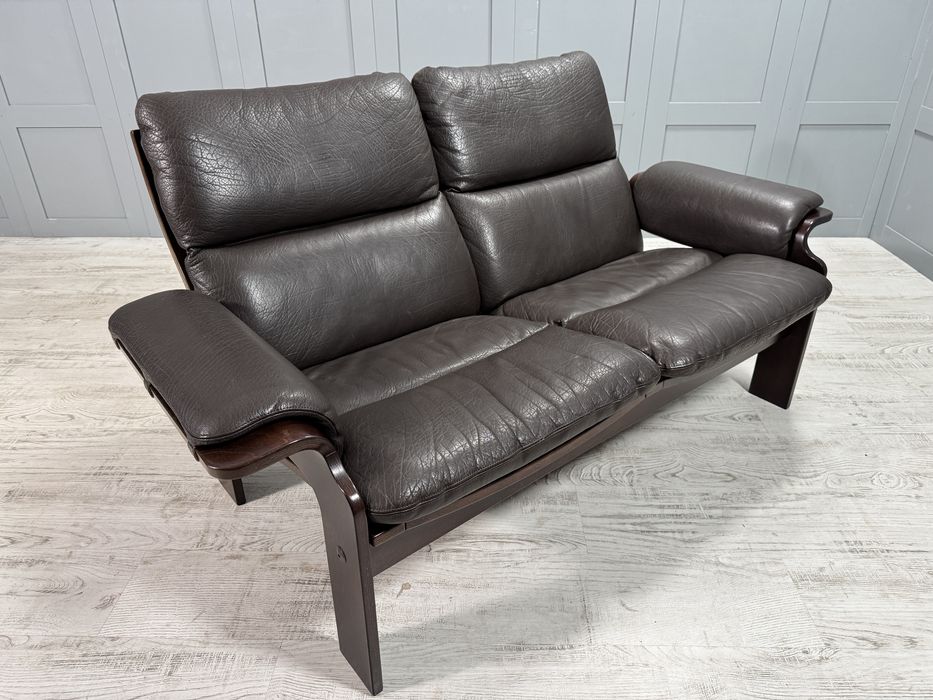 Винтидж кожен диван 2-ка Arne Norell Д1109