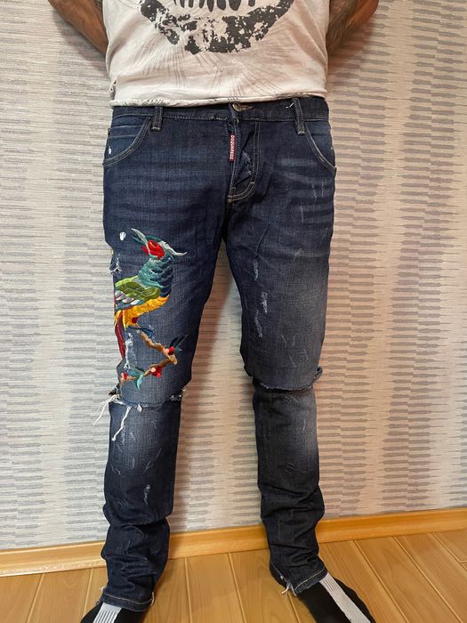 Мъжки дънки с бродерия