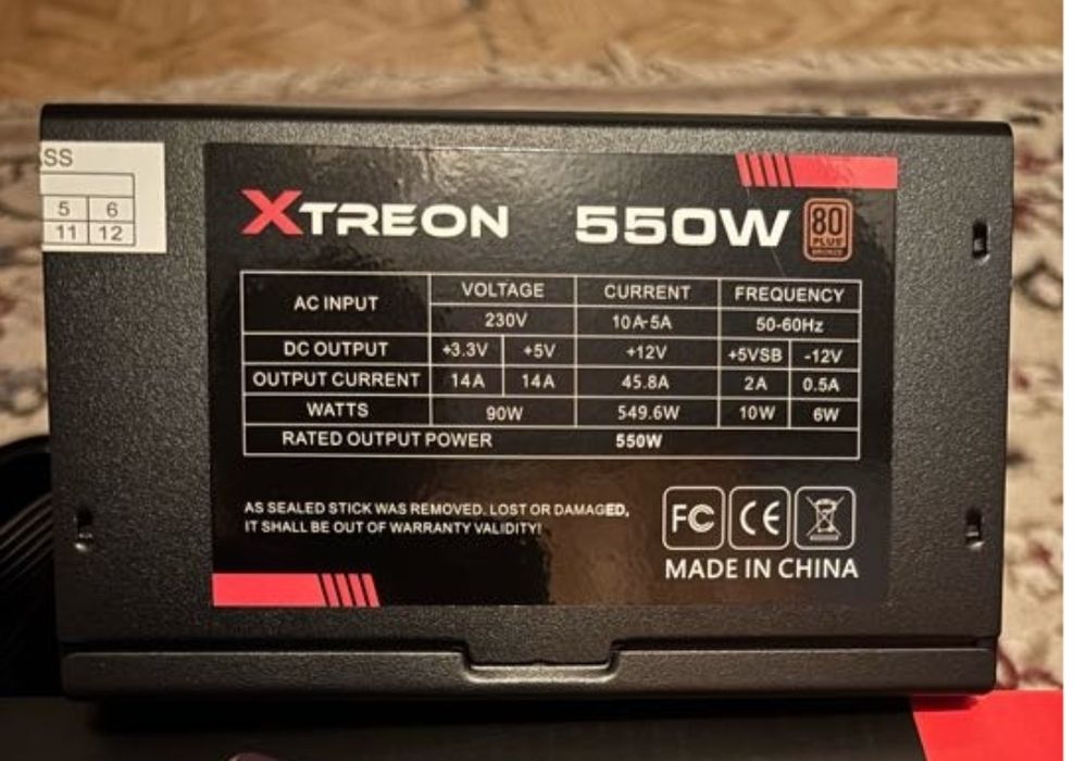 Блок питания XTREON 550w бп качественный