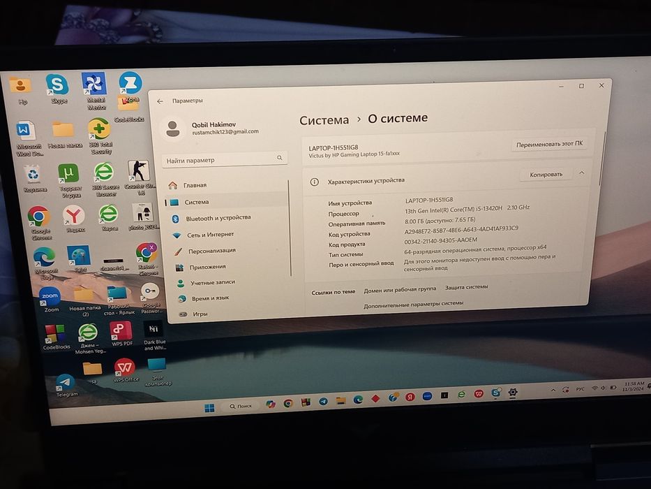 Noutbook victuc laptop игровой компьютер  yangi  dakimenti bor