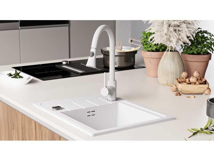 -15% ПРОМО Кухненска Мивка от Гранит модел Копенхаген Easy Бяла