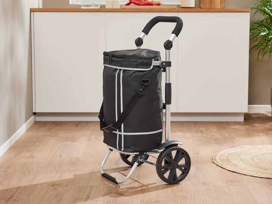 Количка за пазар Пазарска количка с регулируема по височина мека дръжка