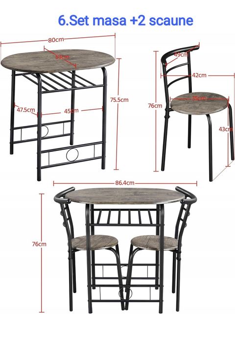 Set masa plus 2 scaune