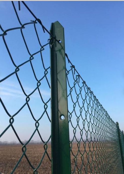 Stâlpi gard din fier plastificați 2,25 m,accesorii. intins/fixaj