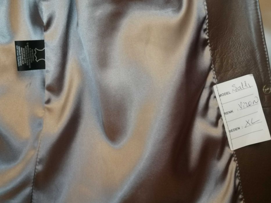 Geaca / jacheta piele XL, noua, culoare taupe