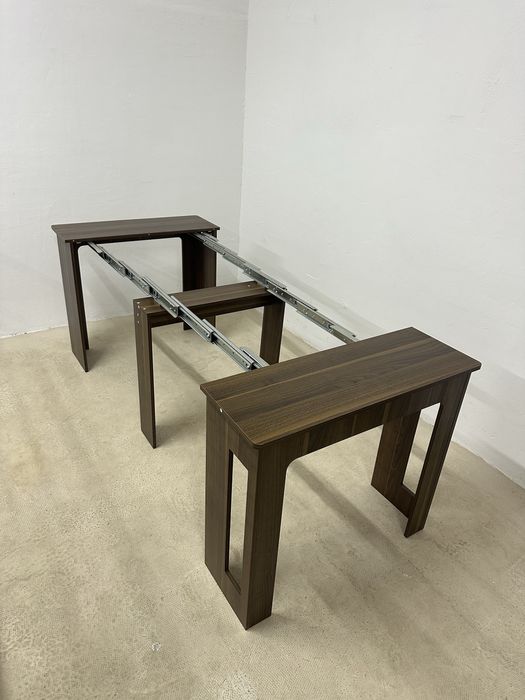 Разтегателна трапезна маса, сгъваема кухненска маса, маса за трапезария и хол, модерен дизайн HOMCOM