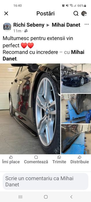 Lip prelungire set lip praguri splitere bara spate look m3 m4 pentru bmw f30 f31 f10 f11