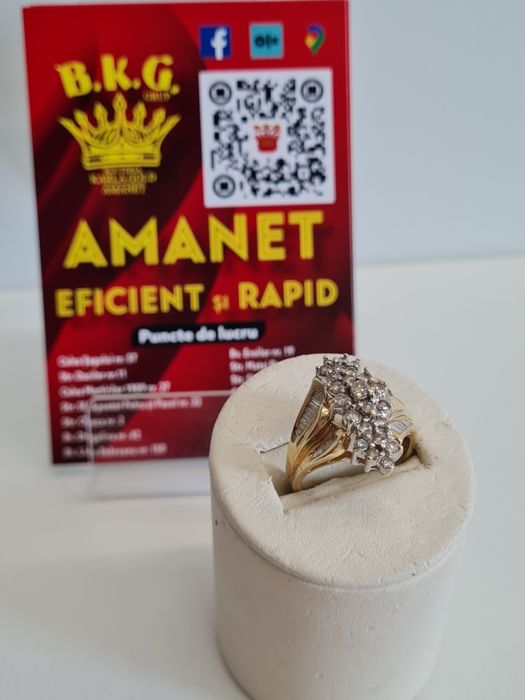 Inel de aur 14K cu briliante Amanet BKG