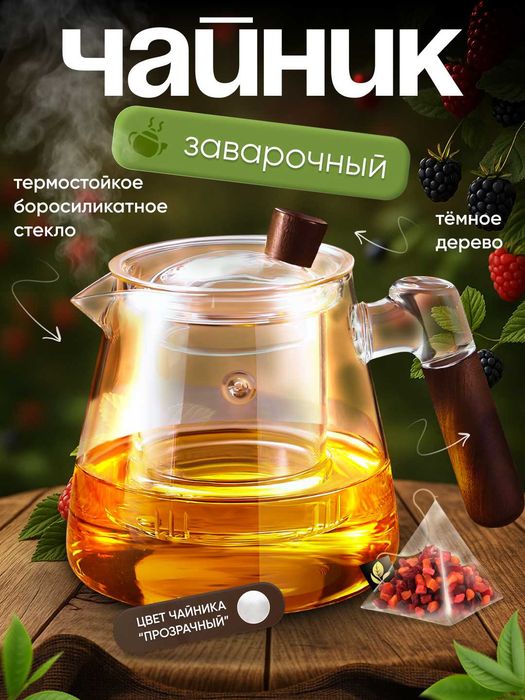 Чайник из боросиликатного стекла  (600 мл)