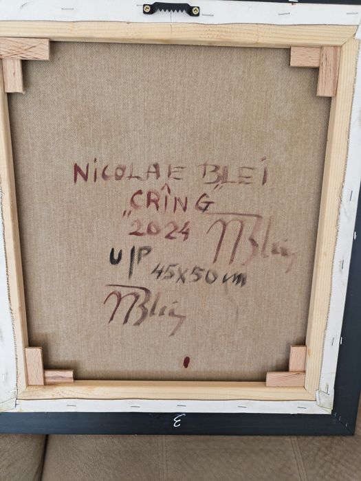 Tablou vechi,ulei,semnat.