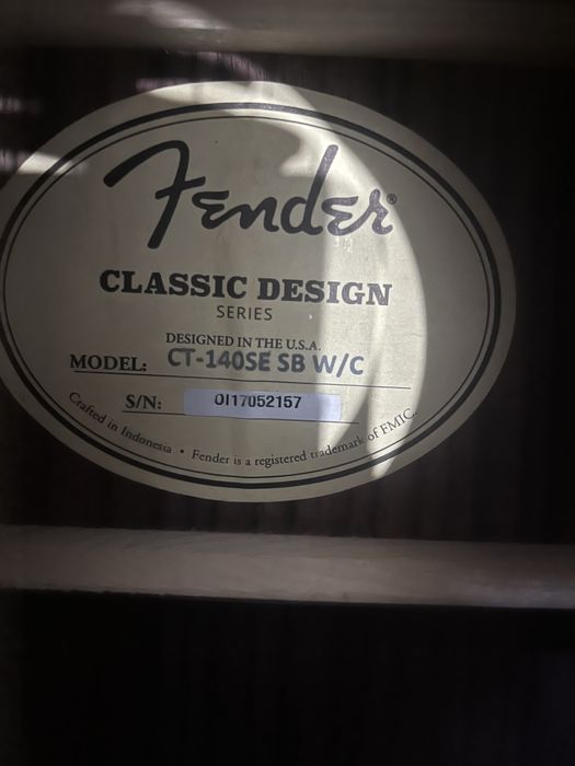 Chitara Fender electro-acustica CT-140SE SB W/C