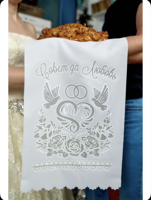 Рушник свадебный белый