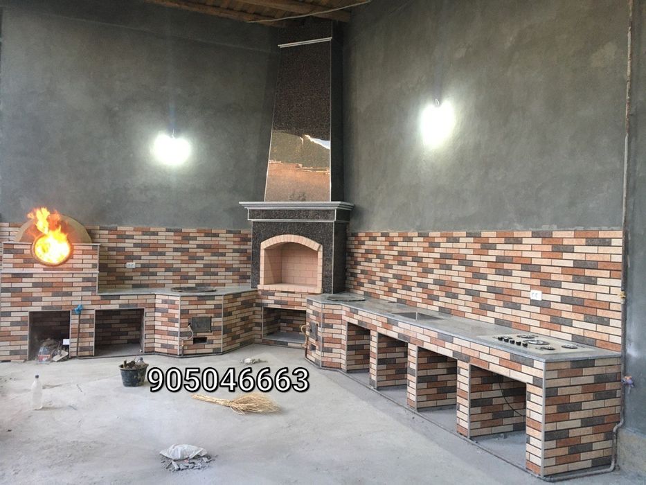 Строительство барбекю, летних кухонь