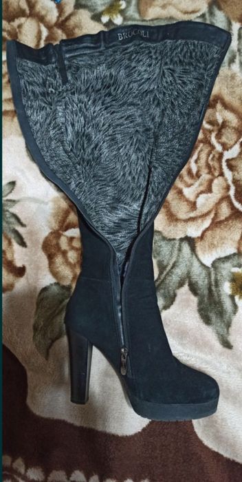 Сапоги замшевые, демисезонные