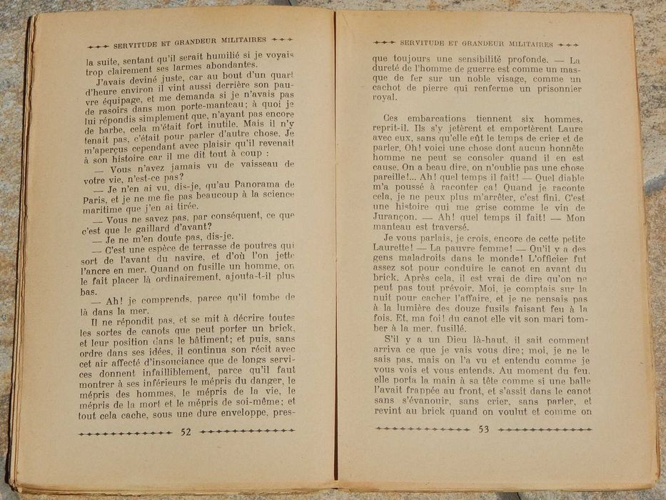 Servitude et grandeurs militaires Alfred de Vigny publicata Paris '30