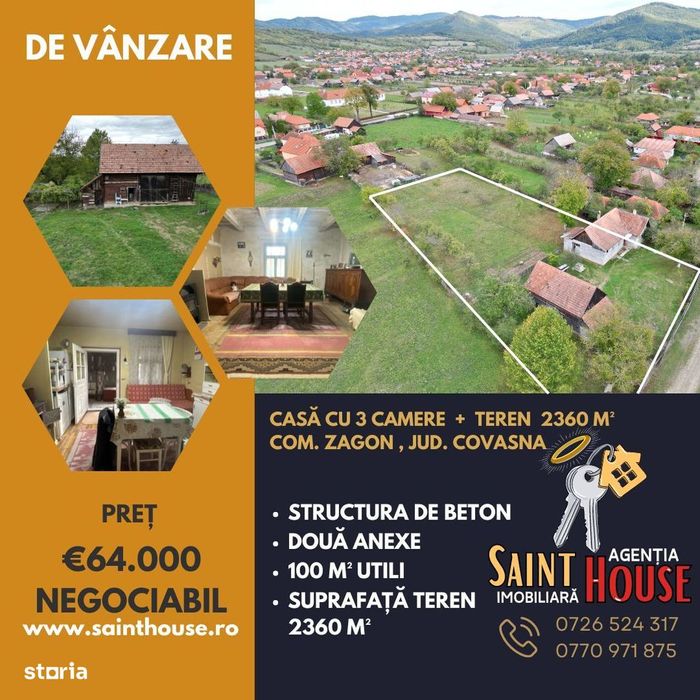 Casă 3 camere 100 M² cu 2360 M² teren
