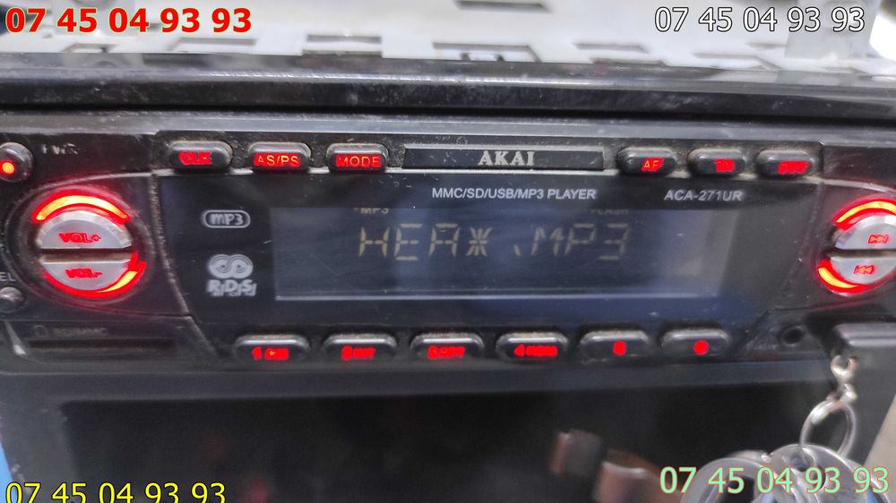radio auto AKAI ACA 271 UR cu usb sdcard toate mufele prezente