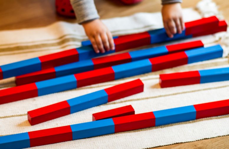 Монтесори Дървени Червени Стикове пръчки летви, всички Монтесори