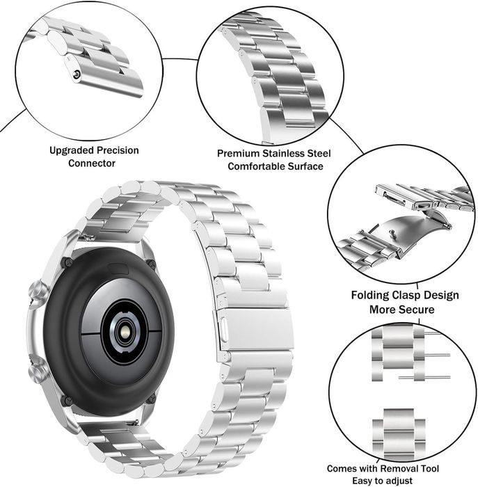 Метална стоманена верижка за часовник honor watch 6 - сребрист