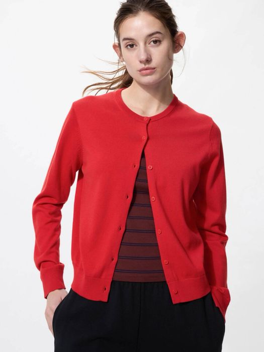 Кардиган Uniqlo красного цвета