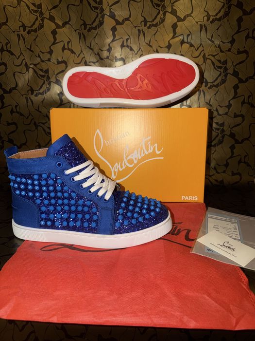 Adidasi Christian Louboutin albastru-FULL BOX- Lobotin Lubutani Lobuti