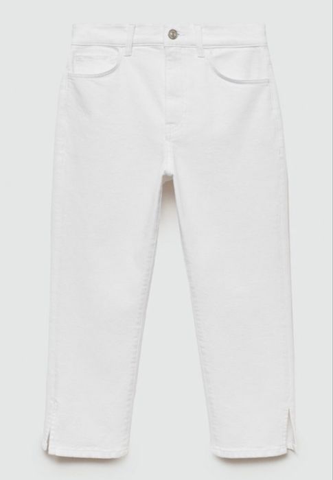 Mango Blugi Capri cu talie medie Priscila pe alb 36/S