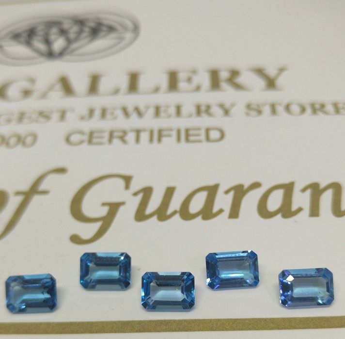 Набор огранки Голубые топазы (5 шт)