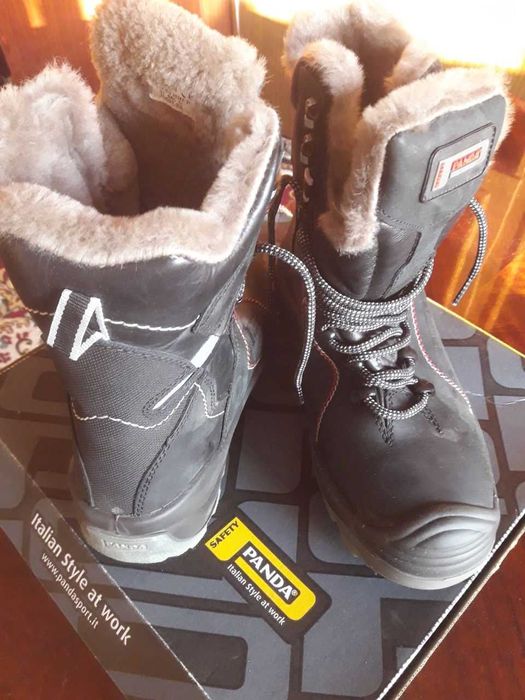 Итальянская Ботинка "Panda" натуральная кожа с натуральным мехом.