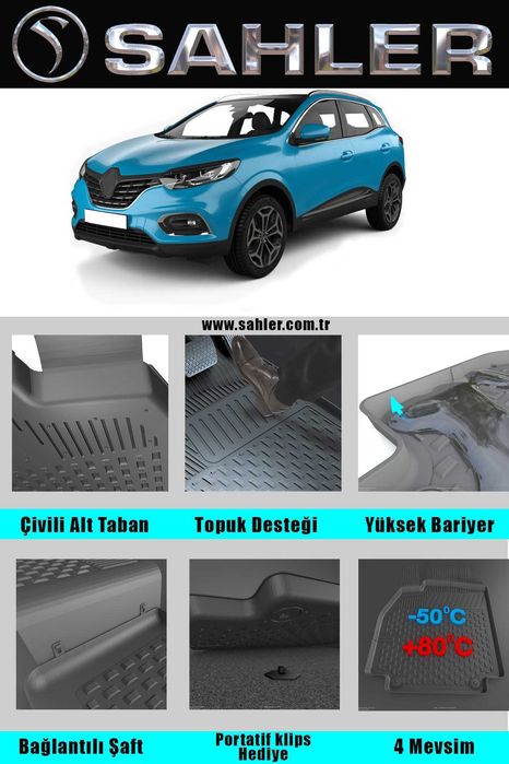 НОВО !!! Стелки гумени за РЕНО КАДЖАР 2015 + RENAULT Kadjar