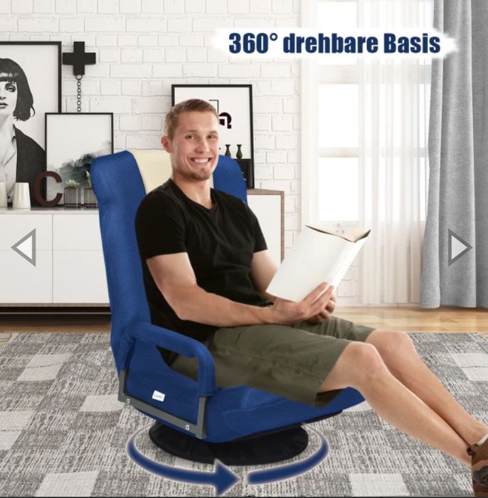 Въртящ се подов геймърски стол COSTWAY