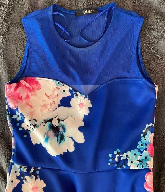 Quiz синя асиметрична рокля на цветя