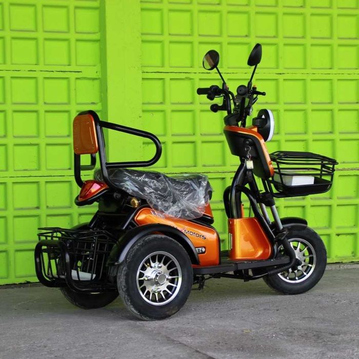 Двуместна електрическа триколка Pudding 1800W-48V-20Ah-ORANGE