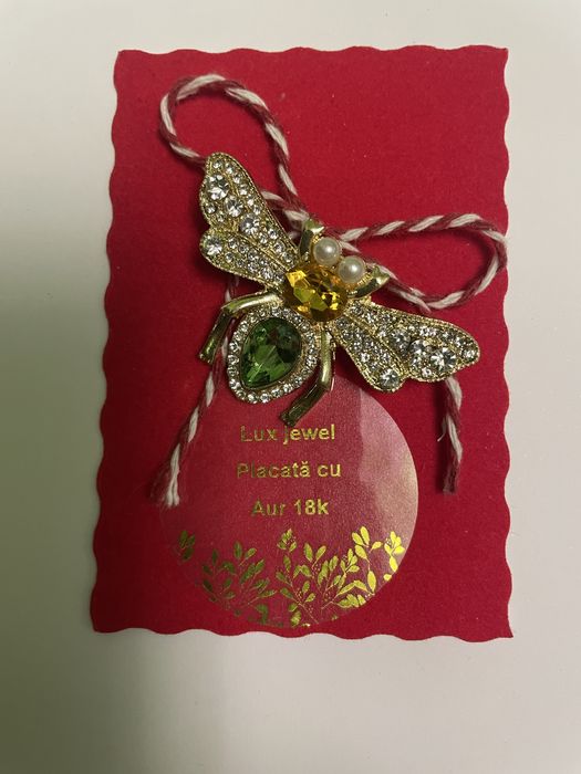 Brosă placată cu aur 18k