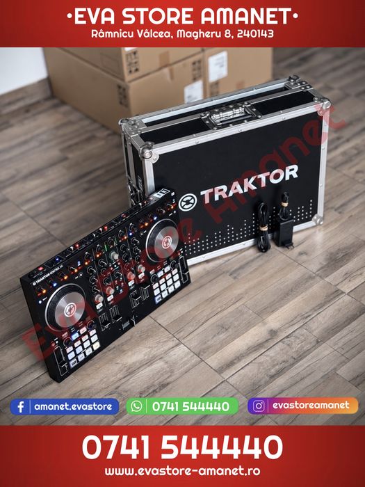 Native Instruments Traktor Kontrol S4 MK2 Controller DJ 4 canale cu Flight Case cablu date si alimentator