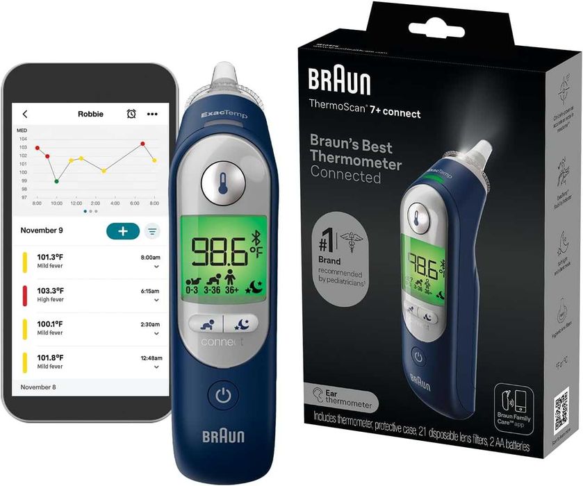 Braun ThermoScan 7+ Connect дигитален термометър за ухо