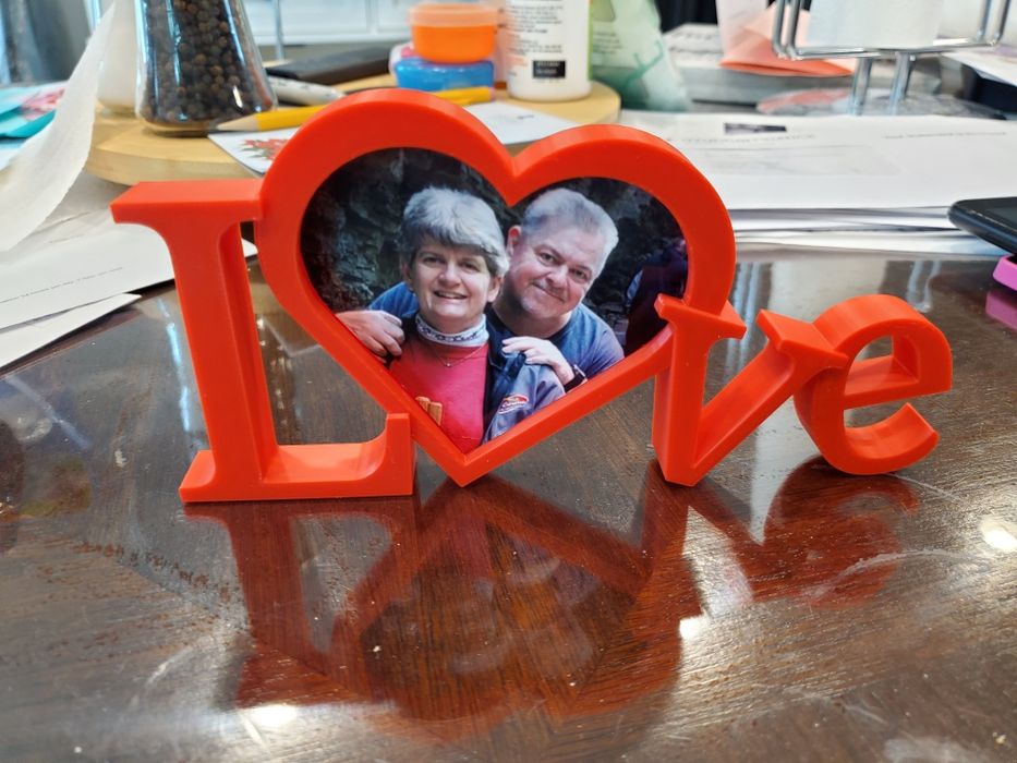 Rama foto LOVE + fotografia ta printata (personalizata Valentines Day)